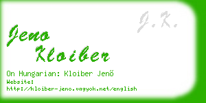 jeno kloiber business card